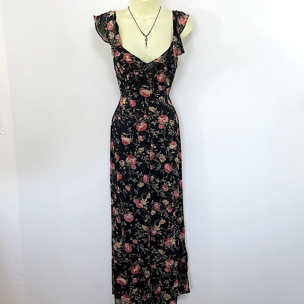 Reformation Jumpsuit “Miri” Floral Print Viscose Nwot Sz 0 Excellent